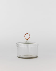 Amber Glass Handle Jar